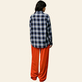 Beach Ombre Plaid Shirt Black