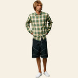 Beach Ombre Plaid Shirt Green