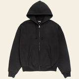 Cursive Applique Zip Hood Black