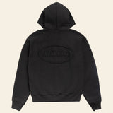 Cursive Applique Zip Hood Black