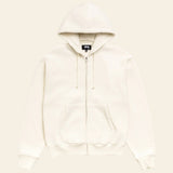 Cursive Applique Zip Hood Natural