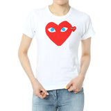 Comme Des Garcons Play Women Red Play T-Shirt With Blue Eyes J