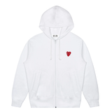 CDG Play W Zip Hoodie White