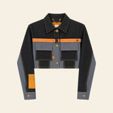 Cropped Belted Jacket Black