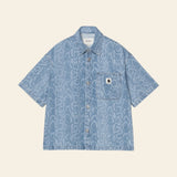 W S/S Snake Lovilia Shirt Snake Camo, Blue