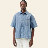 W S/S Snake Lovilia Shirt Snake Camo, Blue