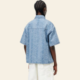 W S/S Snake Lovilia Shirt Snake Camo, Blue