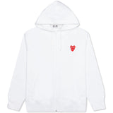 CDG Play W Zip Hoodie White