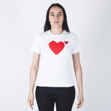 CDG PLAY Double Red Heart White T-shirt