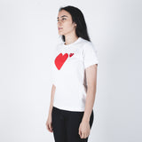 CDG PLAY Double Red Heart White T-shirt