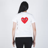 CDG PLAY Double Red Heart White T-shirt