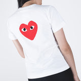 CDG PLAY Double Red Heart White T-shirt